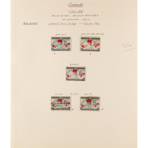 324 - CANADA 1898 MAP STAMP a specialized collection of mint stamps identified by plate number incl. four ... 