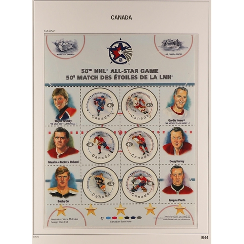 334 - CANADA 1990-2002 NEVER HINGED MINT COLLECTION in a DAVO hingeless printed album with slipcase, large... 