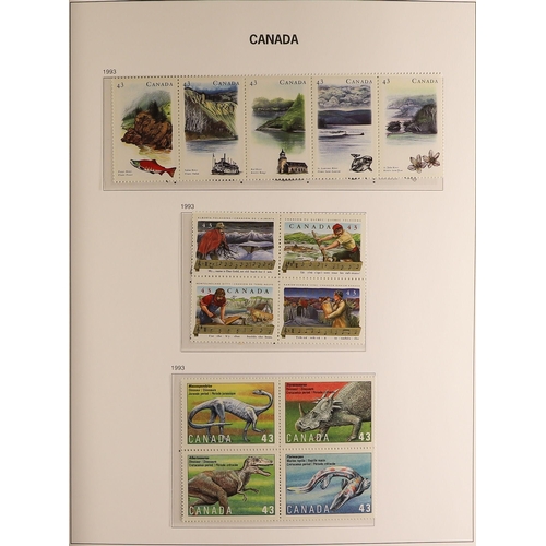 334 - CANADA 1990-2002 NEVER HINGED MINT COLLECTION in a DAVO hingeless printed album with slipcase, large... 