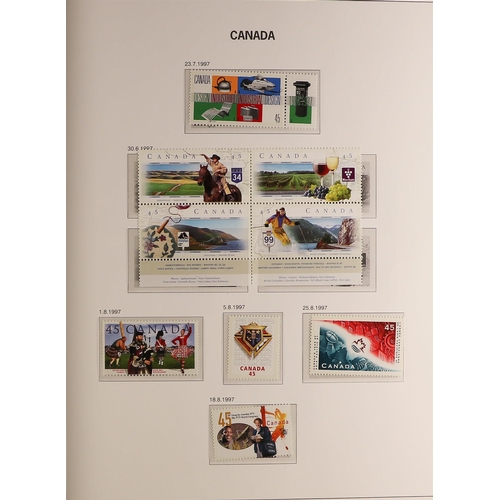 334 - CANADA 1990-2002 NEVER HINGED MINT COLLECTION in a DAVO hingeless printed album with slipcase, large... 