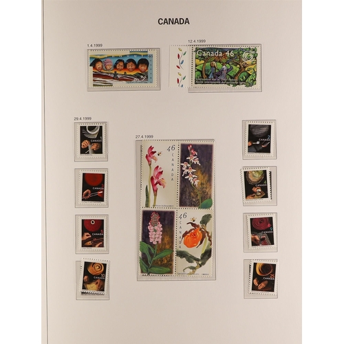 334 - CANADA 1990-2002 NEVER HINGED MINT COLLECTION in a DAVO hingeless printed album with slipcase, large... 