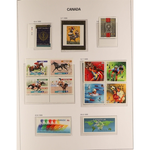 334 - CANADA 1990-2002 NEVER HINGED MINT COLLECTION in a DAVO hingeless printed album with slipcase, large... 