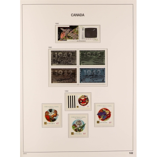 335 - CANADA 1990-99 NEVER HINGED MINT COLLECTION in a Stanley Gibbons hingeless album, highly complete in... 