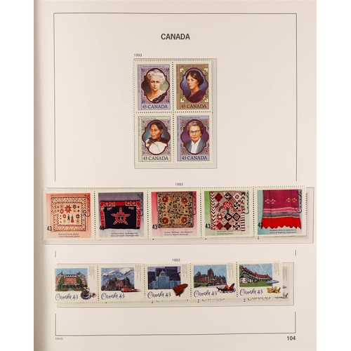 335 - CANADA 1990-99 NEVER HINGED MINT COLLECTION in a Stanley Gibbons hingeless album, highly complete in... 