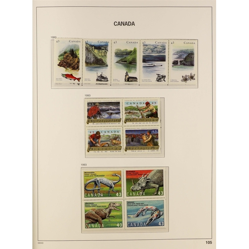 335 - CANADA 1990-99 NEVER HINGED MINT COLLECTION in a Stanley Gibbons hingeless album, highly complete in... 