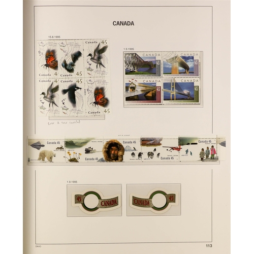 335 - CANADA 1990-99 NEVER HINGED MINT COLLECTION in a Stanley Gibbons hingeless album, highly complete in... 