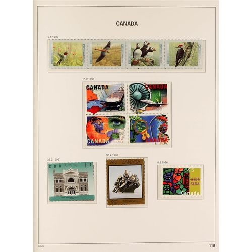 335 - CANADA 1990-99 NEVER HINGED MINT COLLECTION in a Stanley Gibbons hingeless album, highly complete in... 