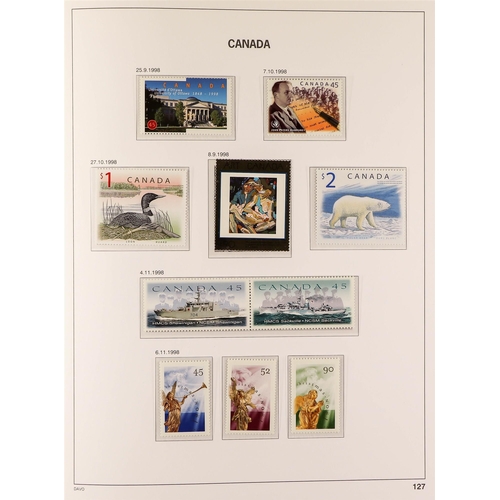 335 - CANADA 1990-99 NEVER HINGED MINT COLLECTION in a Stanley Gibbons hingeless album, highly complete in... 