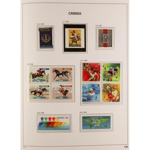 335 - CANADA 1990-99 NEVER HINGED MINT COLLECTION in a Stanley Gibbons hingeless album, highly complete in... 