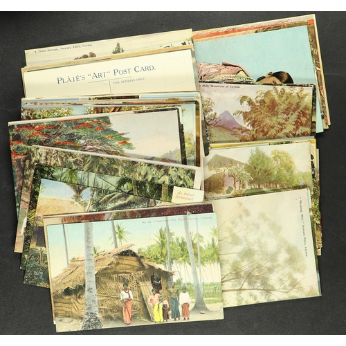 345 - CEYLON 1920's-40's POSTCARD COLLECTION of unused, incl. native scenes, tea-picking, Elephants and ot... 