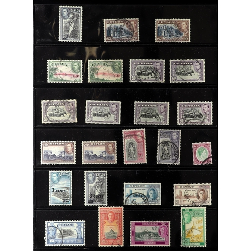 346 - CEYLON 1937-65 VIRTUALLY COMPLETE USED COLLECTION incl. 1938-49 Pictorials set with all perforation ... 