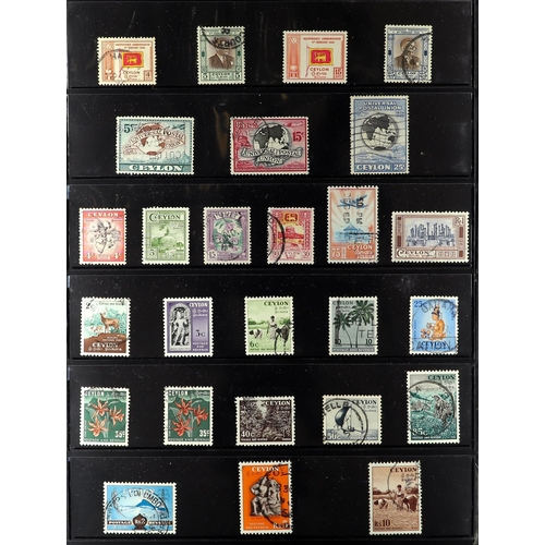 346 - CEYLON 1937-65 VIRTUALLY COMPLETE USED COLLECTION incl. 1938-49 Pictorials set with all perforation ... 