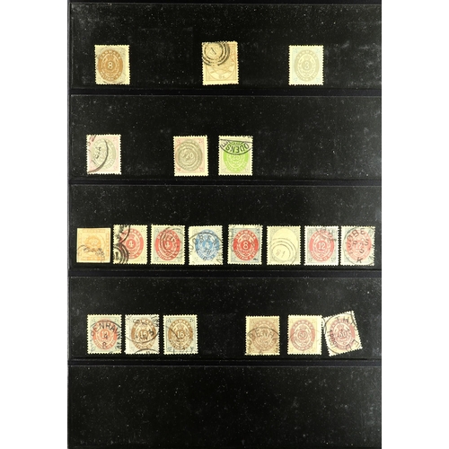 367 - DENMARK 1851-1963 ranges incl. 1863 rouletted 16s used, 8s green Mi 5 (4) and Mi 8 (2) used, Parcel ... 