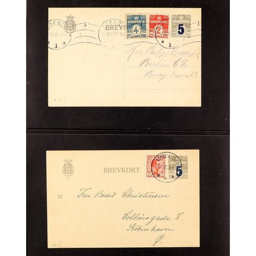 376 - DENMARK POSTAL STATIONERY 1880's-1999 USED COLLECTION mostly  pre. 1945 ranges, incl. numeral types,... 