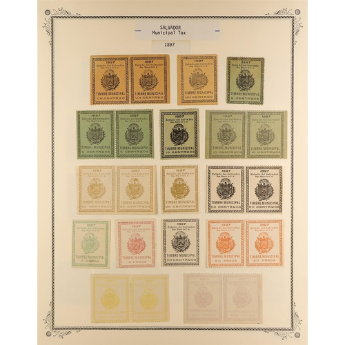 403 - EL SALVADOR REVENUE STAMPS 1883-1925 mint & used collection incl. Documentary, Cancellation of Contr... 