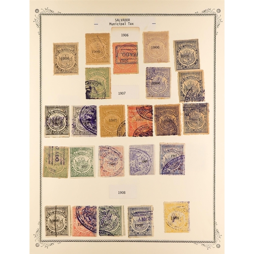 403 - EL SALVADOR REVENUE STAMPS 1883-1925 mint & used collection incl. Documentary, Cancellation of Contr... 