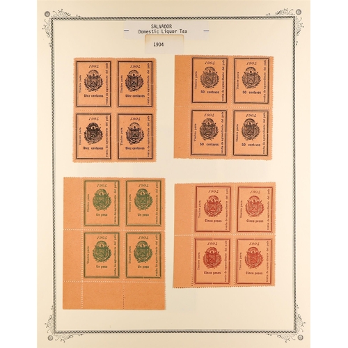 403 - EL SALVADOR REVENUE STAMPS 1883-1925 mint & used collection incl. Documentary, Cancellation of Contr... 