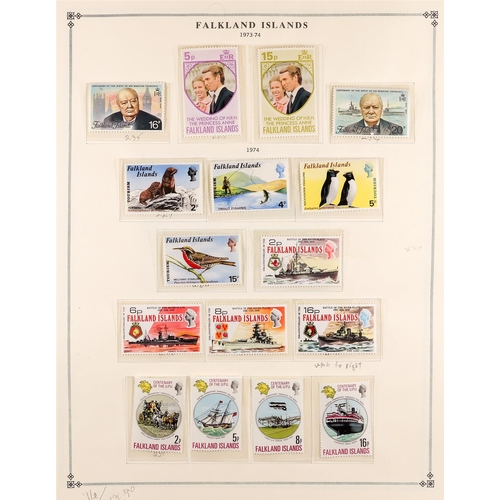 418 - FALKLAND IS. 1972-90 NEVER HINGED MINT COLLECTION looks complete, S.T.C. £450+. (375 stamps & 5 m/s)