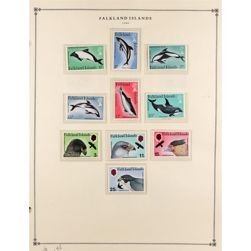 418 - FALKLAND IS. 1972-90 NEVER HINGED MINT COLLECTION looks complete, S.T.C. £450+. (375 stamps & 5 m/s)