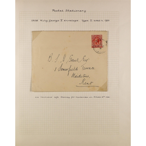 419 - FALKLAND IS. POSTAL STATIONERY 1913-32 1d red Envelope, Type III (Heijtz E2c, H&G B5) fine unused, p... 