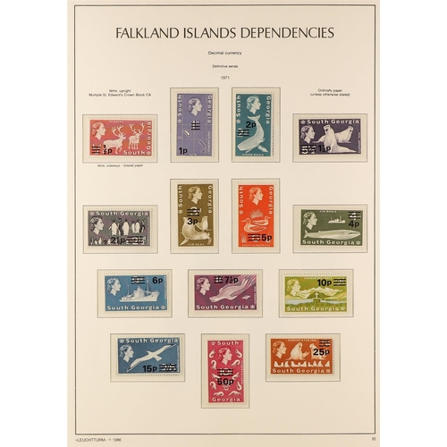 424 - FALKLAND IS-SOUTH GEORGIA 1963-85 NEVER HINGED MINT COLLECTION a complete run incl. 1963-69 Pictoria... 