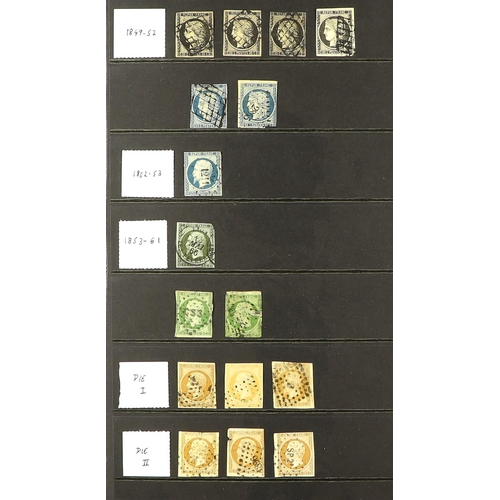 438 - FRANCE 1849-1900 USED COLLECTION with many shades, types and postmarks interest, incl. 1849-52 20c (... 