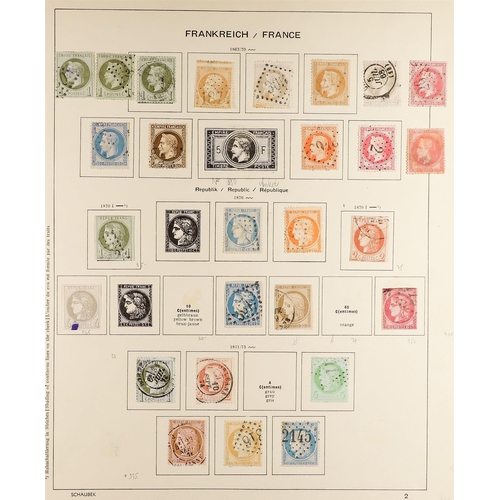 441 - FRANCE 1850-99 MOSTLY USED COLLECTION on pages, incl. 1850 25c, 1853-61 vals to 80c (x2), plus 1c un... 