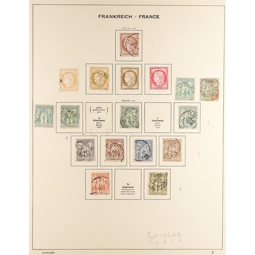 441 - FRANCE 1850-99 MOSTLY USED COLLECTION on pages, incl. 1850 25c, 1853-61 vals to 80c (x2), plus 1c un... 