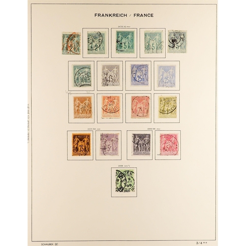 441 - FRANCE 1850-99 MOSTLY USED COLLECTION on pages, incl. 1850 25c, 1853-61 vals to 80c (x2), plus 1c un... 