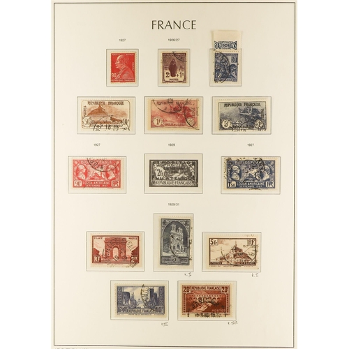 444 - FRANCE 1900-49 USED COLLECTION in a hingeless Lighthouse album, almost complete for the period (no A... 