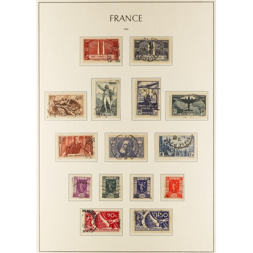 444 - FRANCE 1900-49 USED COLLECTION in a hingeless Lighthouse album, almost complete for the period (no A... 