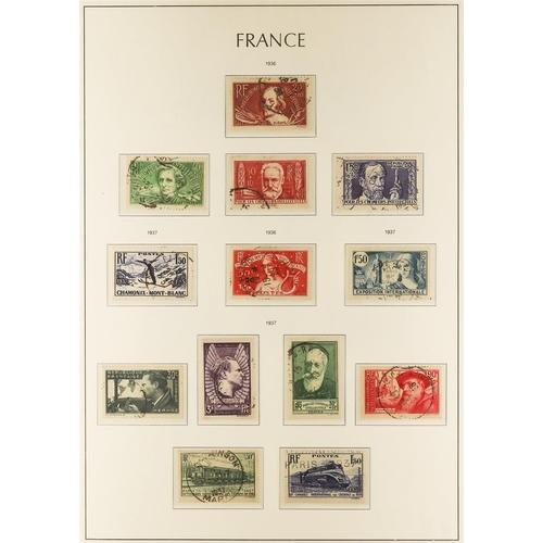 444 - FRANCE 1900-49 USED COLLECTION in a hingeless Lighthouse album, almost complete for the period (no A... 