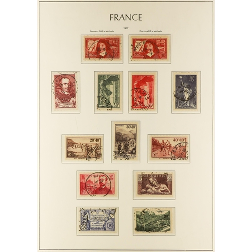 444 - FRANCE 1900-49 USED COLLECTION in a hingeless Lighthouse album, almost complete for the period (no A... 