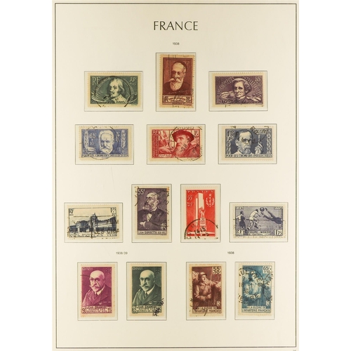 444 - FRANCE 1900-49 USED COLLECTION in a hingeless Lighthouse album, almost complete for the period (no A... 