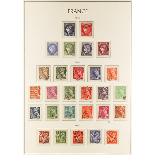 444 - FRANCE 1900-49 USED COLLECTION in a hingeless Lighthouse album, almost complete for the period (no A... 