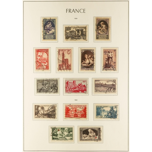 444 - FRANCE 1900-49 USED COLLECTION in a hingeless Lighthouse album, almost complete for the period (no A... 