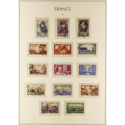 444 - FRANCE 1900-49 USED COLLECTION in a hingeless Lighthouse album, almost complete for the period (no A... 