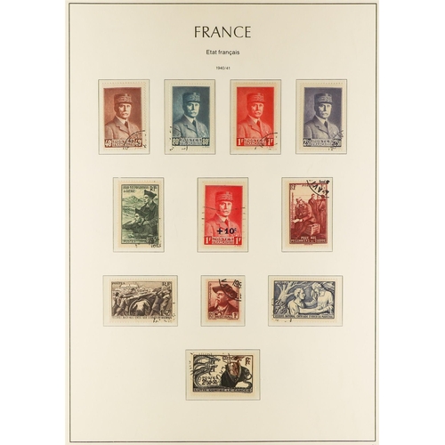 444 - FRANCE 1900-49 USED COLLECTION in a hingeless Lighthouse album, almost complete for the period (no A... 