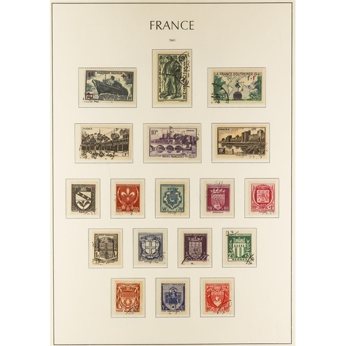 444 - FRANCE 1900-49 USED COLLECTION in a hingeless Lighthouse album, almost complete for the period (no A... 