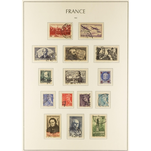 444 - FRANCE 1900-49 USED COLLECTION in a hingeless Lighthouse album, almost complete for the period (no A... 