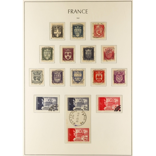 444 - FRANCE 1900-49 USED COLLECTION in a hingeless Lighthouse album, almost complete for the period (no A... 