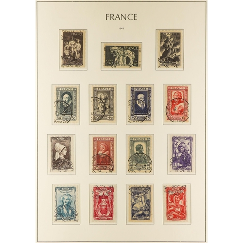 444 - FRANCE 1900-49 USED COLLECTION in a hingeless Lighthouse album, almost complete for the period (no A... 