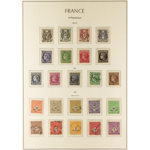 444 - FRANCE 1900-49 USED COLLECTION in a hingeless Lighthouse album, almost complete for the period (no A... 