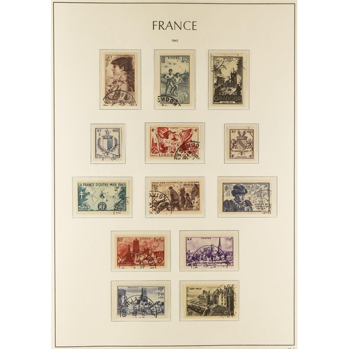 444 - FRANCE 1900-49 USED COLLECTION in a hingeless Lighthouse album, almost complete for the period (no A... 