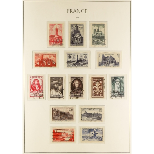 444 - FRANCE 1900-49 USED COLLECTION in a hingeless Lighthouse album, almost complete for the period (no A... 