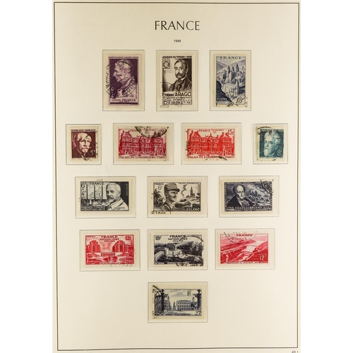 444 - FRANCE 1900-49 USED COLLECTION in a hingeless Lighthouse album, almost complete for the period (no A... 