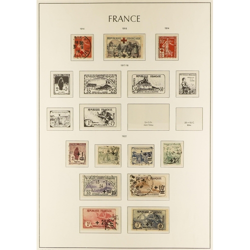 444 - FRANCE 1900-49 USED COLLECTION in a hingeless Lighthouse album, almost complete for the period (no A... 