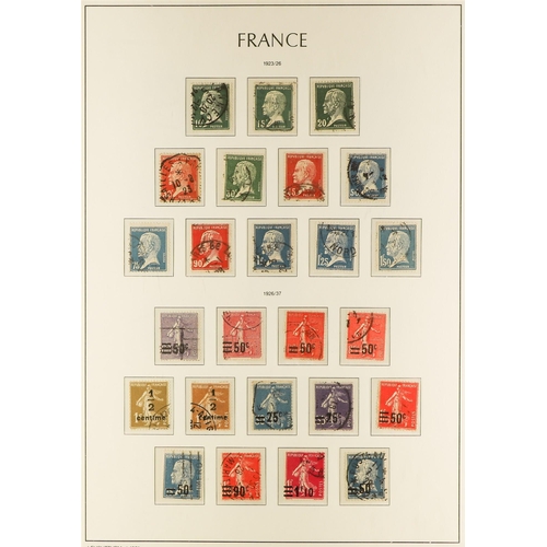 444 - FRANCE 1900-49 USED COLLECTION in a hingeless Lighthouse album, almost complete for the period (no A... 