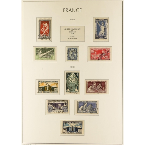 444 - FRANCE 1900-49 USED COLLECTION in a hingeless Lighthouse album, almost complete for the period (no A... 