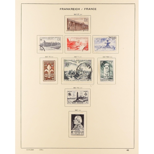 445 - FRANCE 1900-58MAINLY USED COLLECTION in a Schaubek album, incl. 1900 2f Merson (x2), 1918 15c Red Cr... 